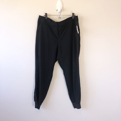 Ophelia Roe Women s Black Trouser Front Jogger Pants Office Casual Size XL NWT s