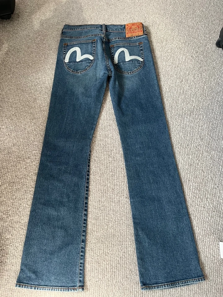 Pantalones de mezclilla para mujer Evisu azules talla 29 - excelente estado Foto 3 de 4
