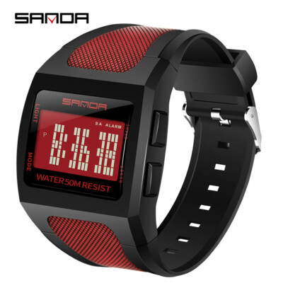 Men's Fashion Cool Multi Function Electronic Watch Wide Dial Digital Wrist Watch