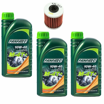 Aceite de Motor Filtro KN207 Kit 10W40 3 Litro para Kawasaki KX 250 Suzuki Fl - Imagen 1 de 4