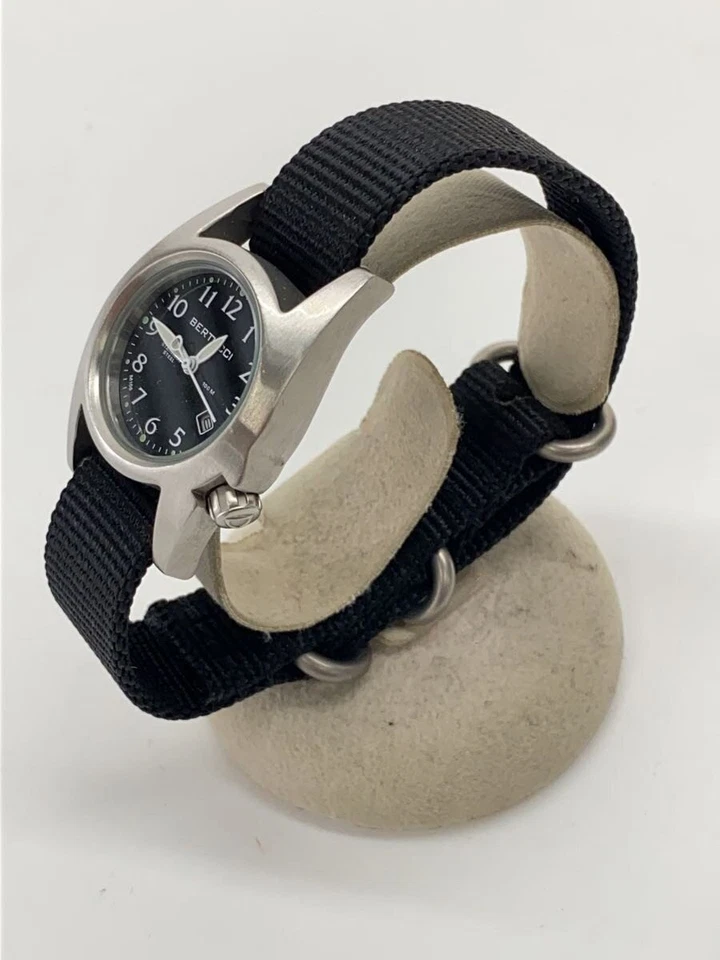 BERTUCCI M-1S FIELD Quartz Analog Watch Black Nylon Strap Excellent JAPAN - Image 2 of 4