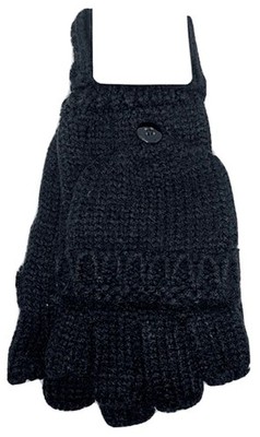 West Loop Womens Black Thick Knit Fingerless or Full Mitten Gloves - OSF - NWT