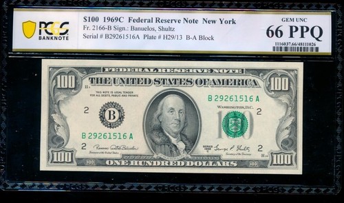 AC 1969C $100 FRN New York PCGS 66 PPQ Fr 2166-B - Picture 1 of 2