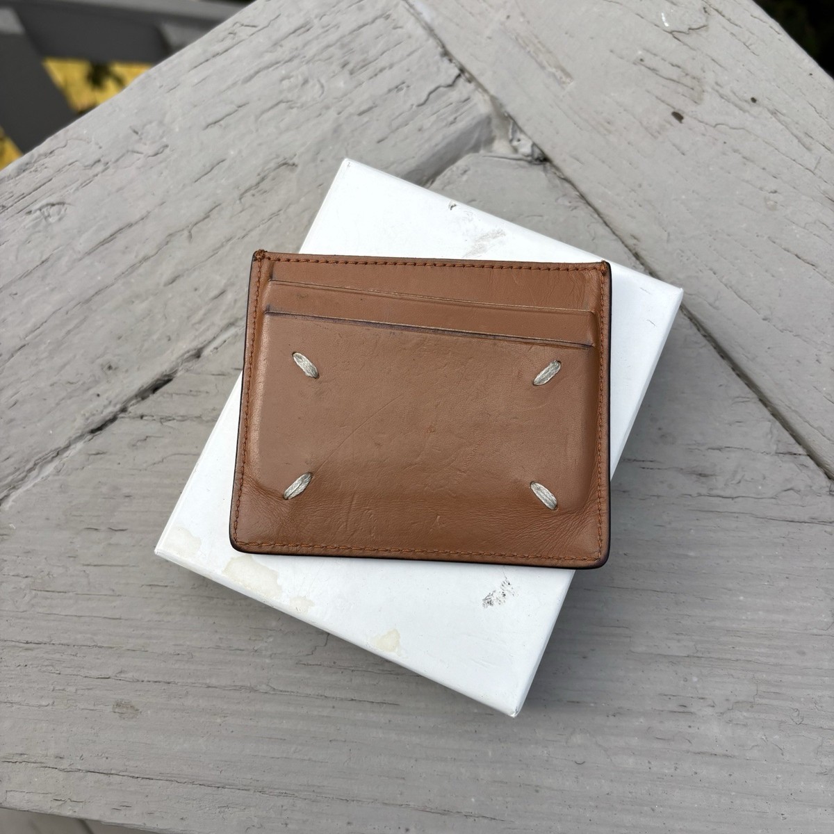 小物 Martin Margiela/Artisanal Leather Wallet Maison Margiela FW20 Four Stitch Brown Leather Cardholder Wallet