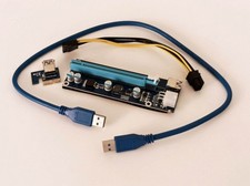 NEW PCI-E 1x to 16x Powered GPU Riser Card Extender USB 3.0 006C