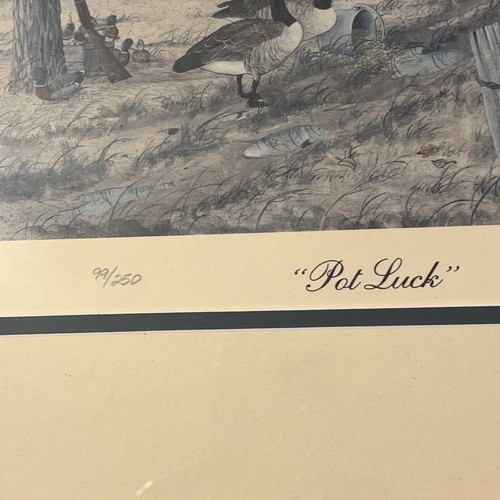 "Pot Luck" von David A. Lawrence signierter Druck 99/250 gerahmt 19x17 Druck 10x1 - Bild 4 von 12