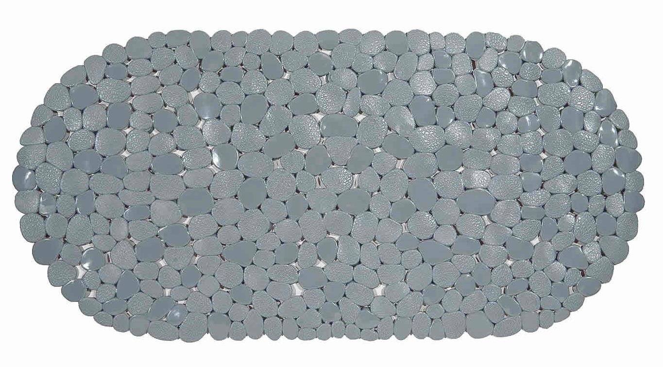 Slate Shower Bath Mat With Suction PVC Pebbles Non Slip Anti Slip Grey