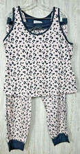 Live Love Lounge Karen Neuburger 2-PC Pajamas Set Womens XL Pink Animal Print