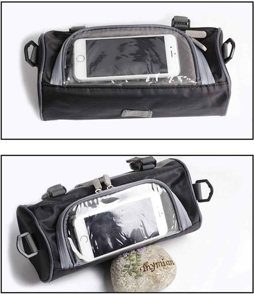 Bolsa de equipaje contenedor de almacenamiento horquilla manillar delantero carreras eléctrico motocicleta Foto 4 de 4