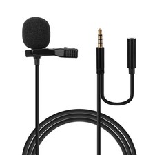 Omnidirectional Mini Wired Clip-on Microphone Cable Lavalier Lapel Microphone...