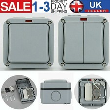 1/2GANG 1/2 WAY WALL LIGHT SWITCH EXTERNAL GARDEN WATERPROOF OUTDOOR IP66 New