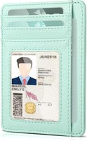 Mini Portemonnaie Damen Pu Leder Schlankes Kartenetui Rfid-Schutz Aqua GrüN