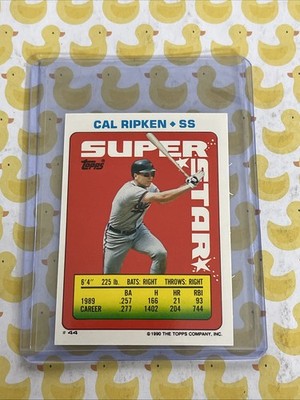 CAL RIPKEN JR #44 1990 SUPER STAR MINI CARD TOPPS BASEBALL baltimore orioles mlb