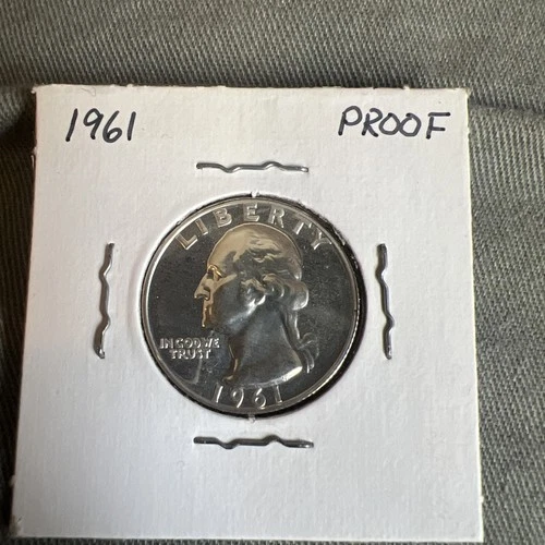 1961 Proof Washington Quarter Silver Coin 90% Flawless Condition