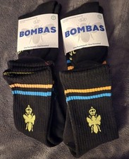 Bombas Youth Kids Bee Better Black Crew Calf Socks 4 Pair Size XS Shoe Size 1-4
