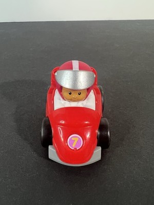 Mattel Fisher Price Little People Wheelies Red Car With Driver #7, 2009