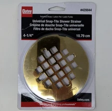 Oatey 420044 Universal Snap-tite Shower Strainer Polished Brass 4.25"