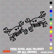 (X2) Guy Martin Skull Logo Stickers Decals Van Bike Car Bumper Pair