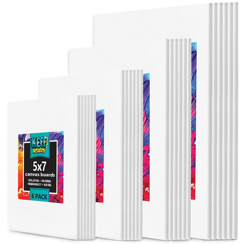 Paquete de 24 tableros de lienzo a granel para pintar, 6 de 5x7, 8x10, 9x12, 11x14 para... - Imagen 1 de 7