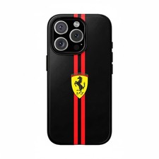 Ferrari Black Red Stripe Racing Slim Cover iPhone Case for 17 16 15 14 13 12