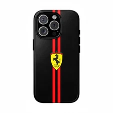 Ferrari Black Red Stripe Racing Slim Cover iPhone Case for 17 16 15 14 13 12