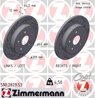 2X Bremsscheibe Black Z Zimmermann 590.2829.53 FüR Lexus HR Toyota NX RAV 5 4WD
