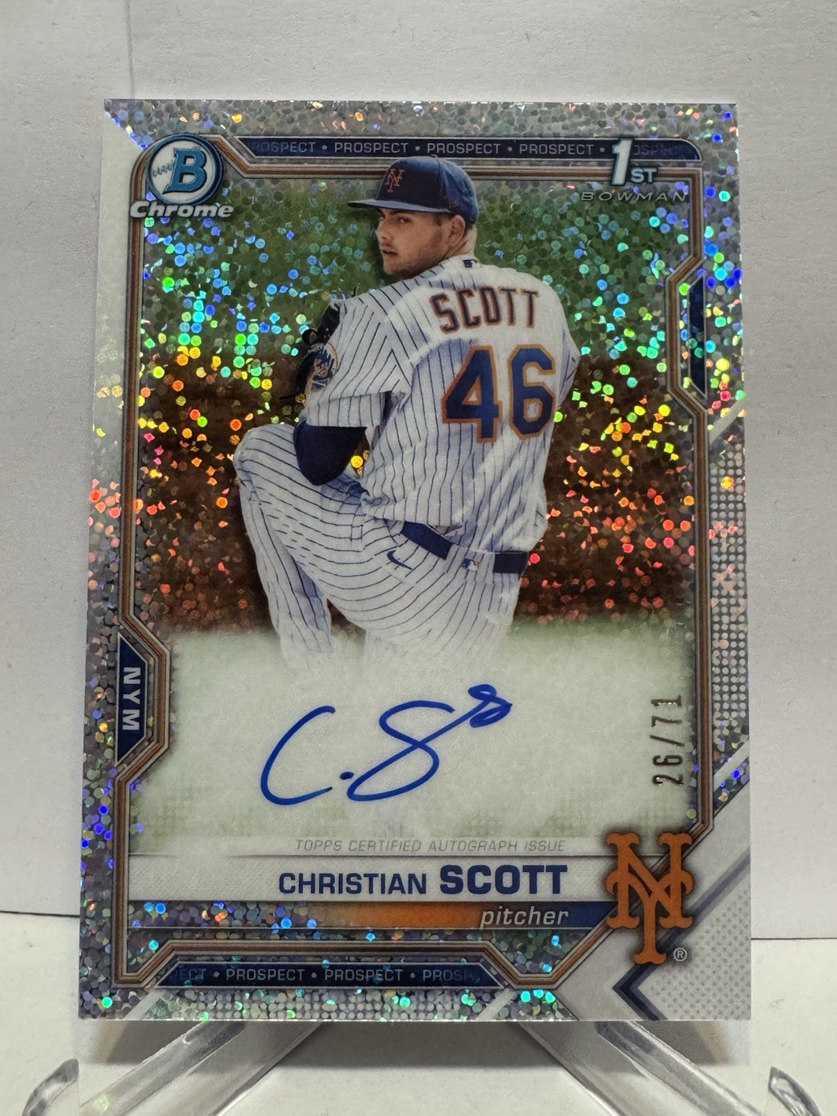 2021 Bowman Chrome 1st Draft CHRISTIAN SCOTT Rookie Sparkle autograph auto /71