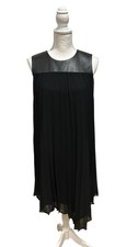 DKNY Black Pleated Sleeveless Dress, Size M