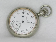 ANTIQUE 16S TRENTON 15 JEWEL SILVEROID POCKETWATCH W/ ORIGINAL PAPER, RUNNING!