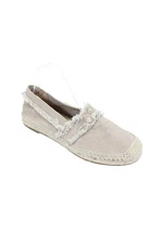 Joie Womens Linen Fringe Trim Slip On flat Espadrille Flats Beige Size 8.5