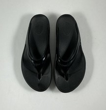 NEW OOFOS Women  s OOmega OOlala Platform Sandal-Black Size 41 - 10