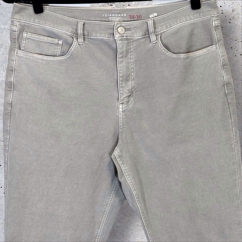 7 Diamonds Generation Pants Mens 38x30 Dusty Gray 5 Pocket Slim Straight Jean - Picture 4 of 8