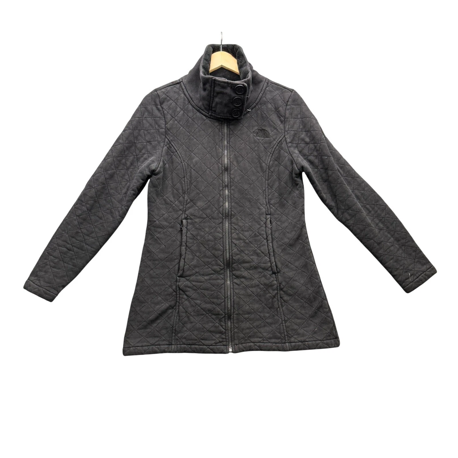 The North Face Jacket Women's Size L Black Quilted Full Zip Fleece Lined Outdoor