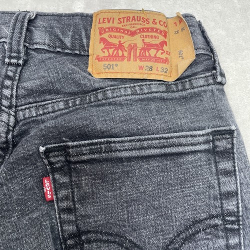 Jeans Levi's 501 Nero 26x31 Bottoni Fly Cotone Elasticizzato Classico Retrò - Foto 4 di 8