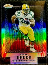 2006 Topps Finest BLACK Refractor #82 AHMAN GREEN #30/99 Jersey Match Packers