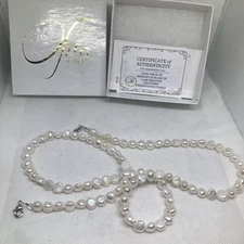 New Boxed Ofra Jewels Genuine Cultured Freshwater Pearls Necklace W/COA
