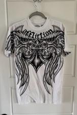 Affliction Mercenary Tee Size S White Print $58