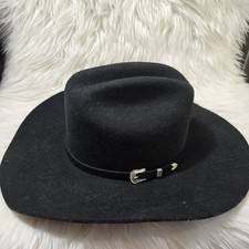 Stallion by Stetson Black Wool Felt Cowboy Hat Size 56 - 7 Made in USA