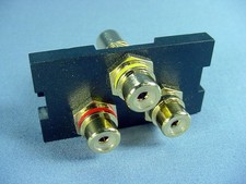 Leviton Black 1-Unit MOS Wallplate 3-Port RCA Audio Video Jack Module 41292-3RE