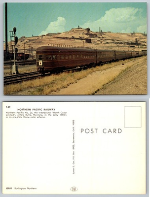 #ad Northern Pacific Railway North Coast Limited Train Butte Montana 1950s Postcard $1.99