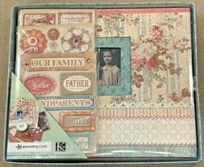 NEW Heritage family Scrapbook Kit Album paper & stickers K & Company