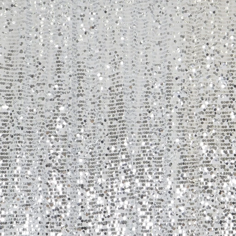 Silver Big Payette Sequined BACKDROP 20x10 ft Home Wedding Photo Prop Light Gray - Image 2 of 4