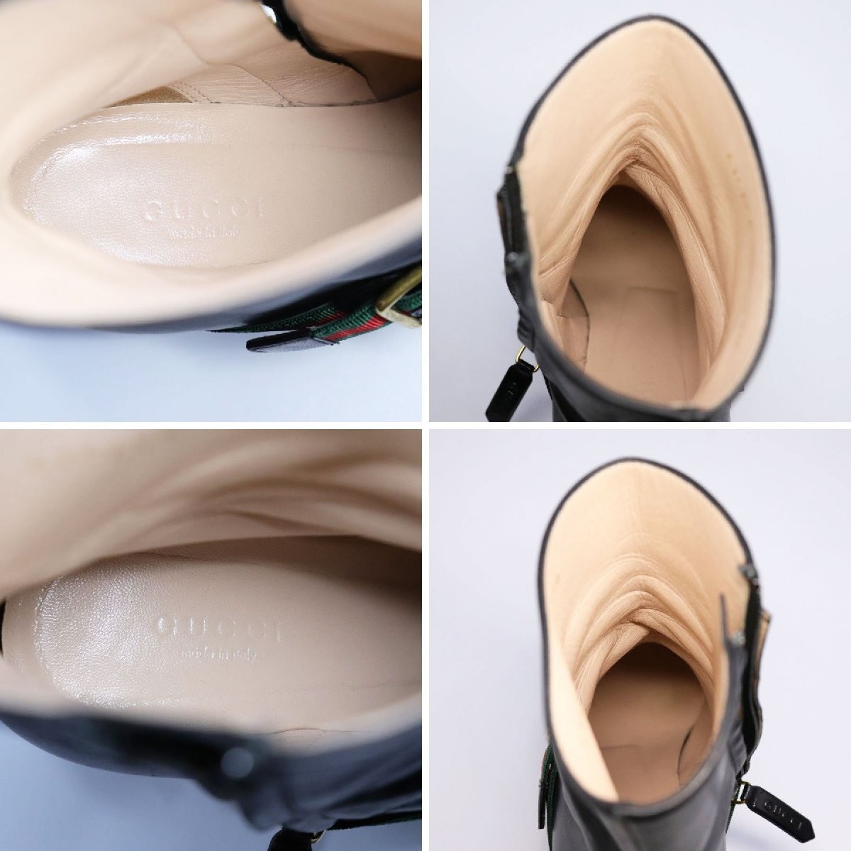 Gucci Sherry Heels Short Boots Black Leather Size 35.5 US About5.5 For Women thumbnail 19