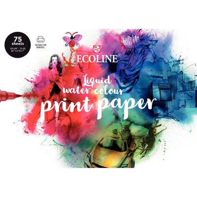 Ecoline Aquarell-Druckerpapier A4 150 g 75 Blatt für Profi-Drucke