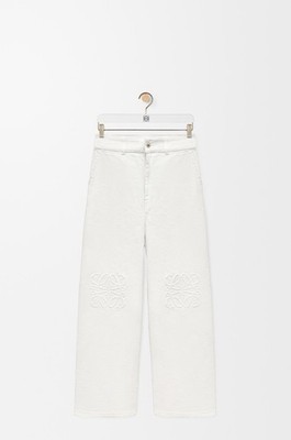 LOEWE Anagram Baggy Jeans White Denim EU 34 US 2 Wide Leg Made In Italy