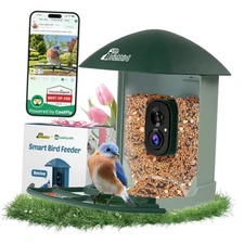 Upgraded Smart Bird Feeder with 4MP HD Camera, Birdwatching Camera Forest Green