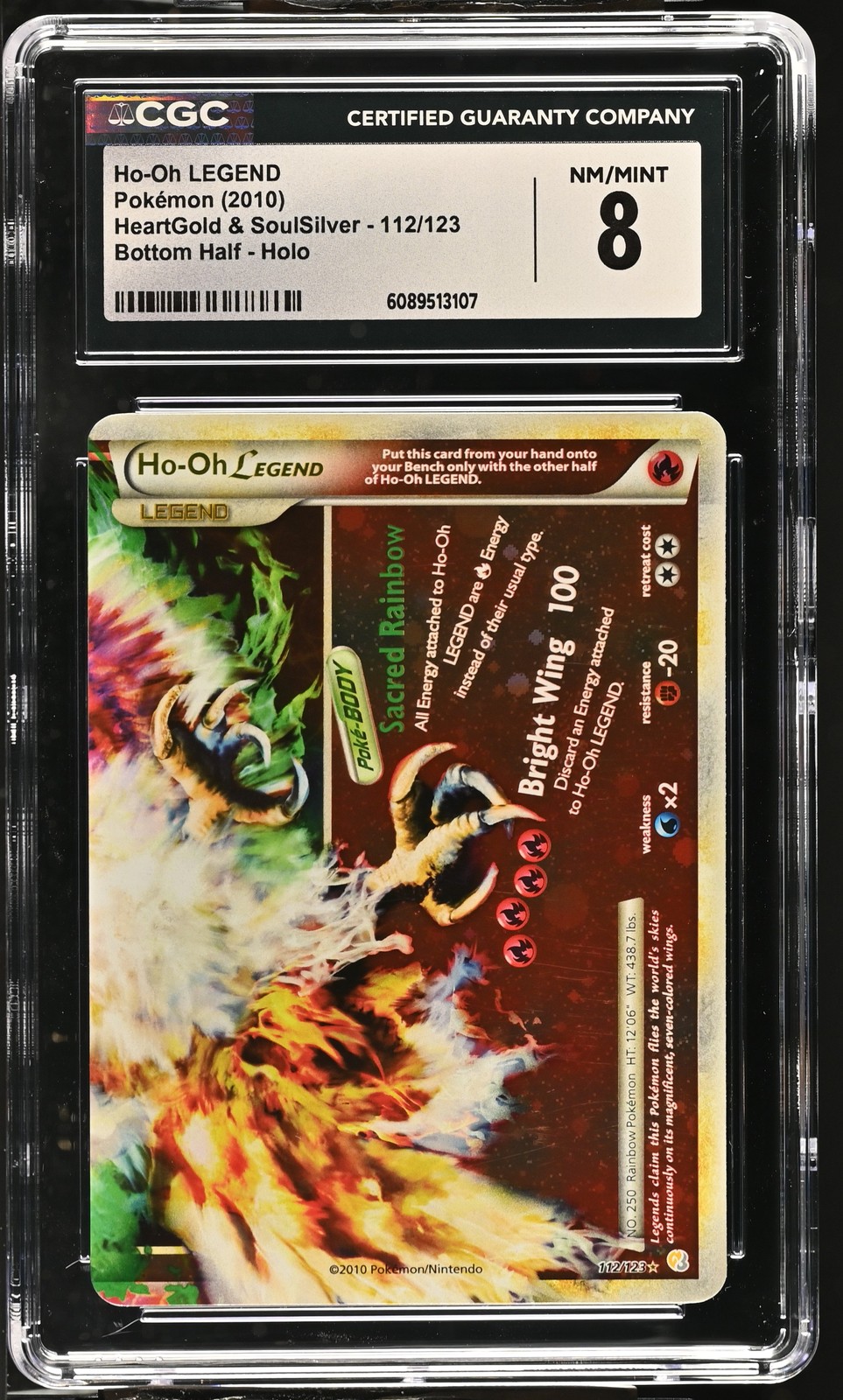 CGC 8 Ho-Oh LEGEND HeartGold & SoulSilver Bottom 112/123 Holo Pokemon Card