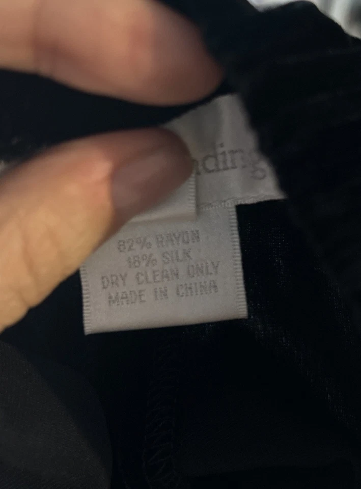 Soft Surroundings Velvet Wide Leg Silk Blend Pants Plus Size 2X Flowy Black - Image 4 of 4