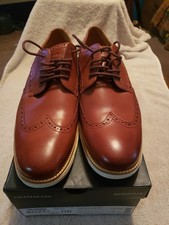 HUDSON Mens Brown Wingtip Payne Round Toe Block Heel Leather  display picture 3