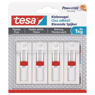 tesa Powerstrips Klebenägel für max. 1,0 kg, 2,4 x 6,4 cm, 4 St.